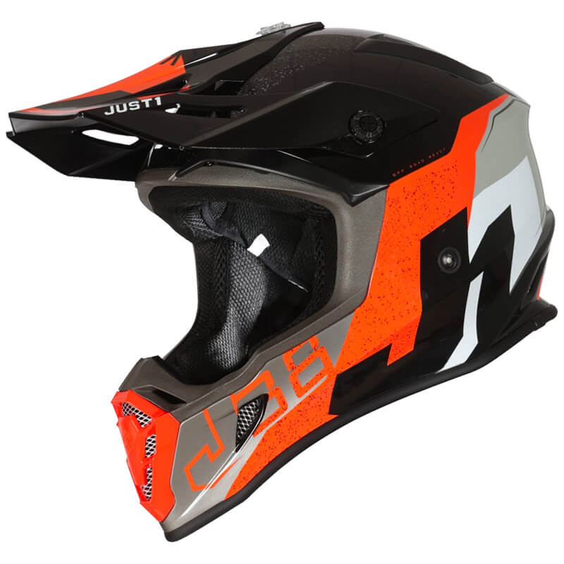 casque just1 korner 2022 orange noir enduro