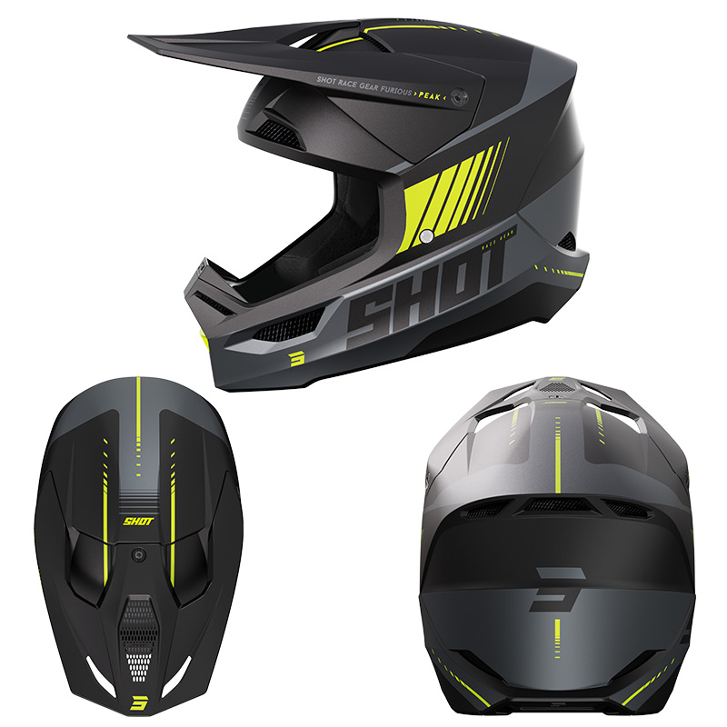 casque shot furious peak noir jaune