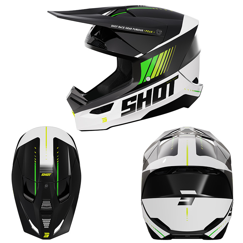 casque shot furious peak noir vert