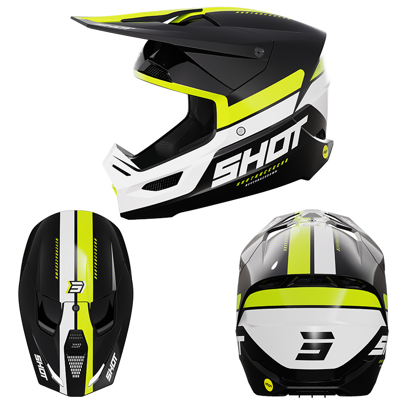 casque shot race iron noir jaune