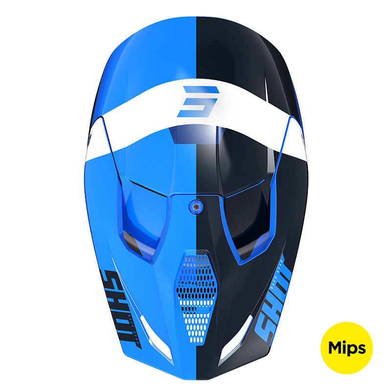 casque shot race ridge bleu face