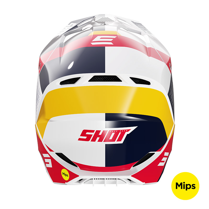 casque shot race ridge rouge bleu arriere