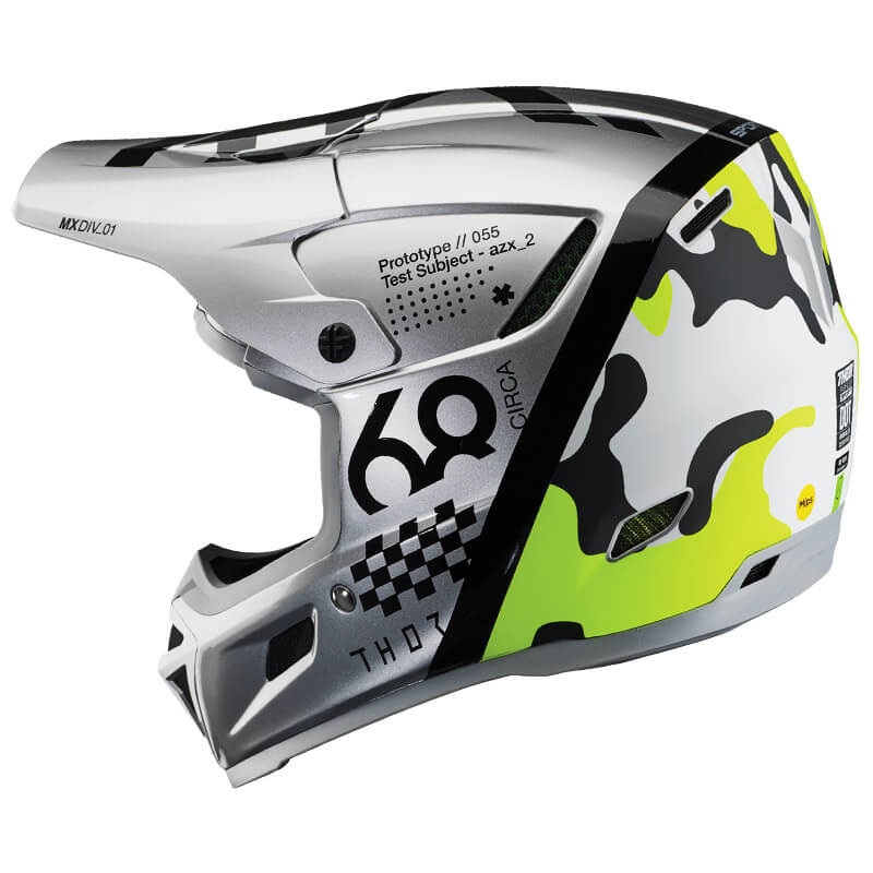 casque thor mx reflex sport riot gris 2025 motocross