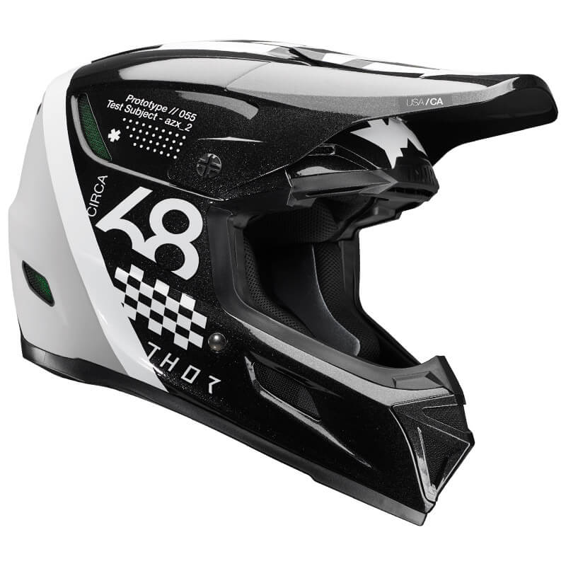 casque thor mx reflex sport riot noir blanc 2025