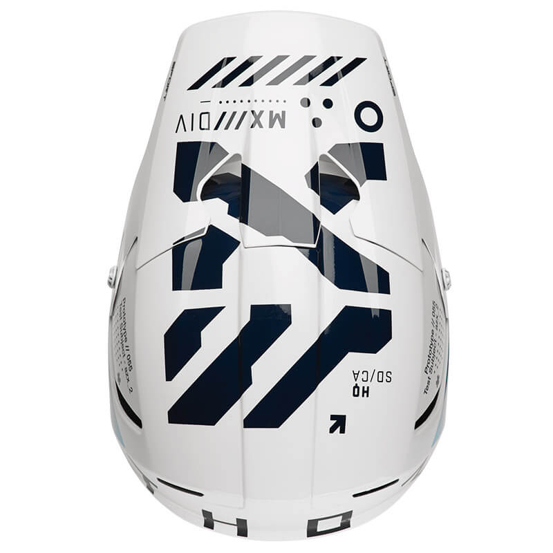 casque thor mx reflex sport strike blanc bleu 2025 enduro