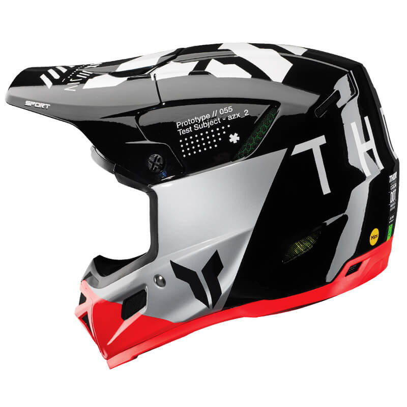 casque thor mx reflex sport strike noir gris 2025 motocross