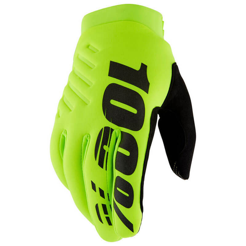 gants cross 100 pour cent brisker CE jaune fluo