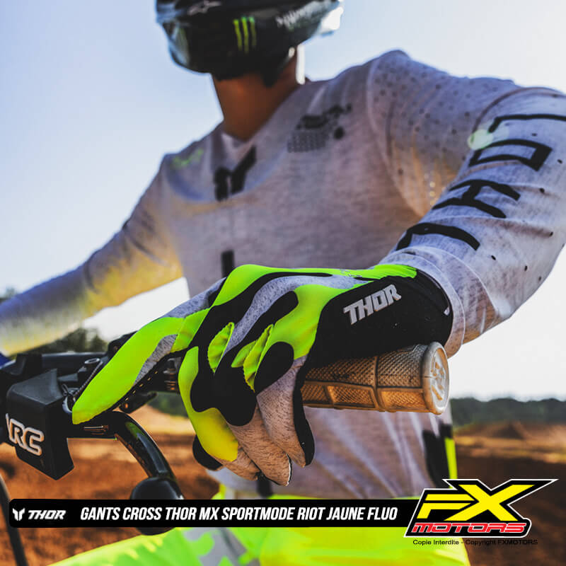 gants thor sportmode riot jaune fluo 2025 sx