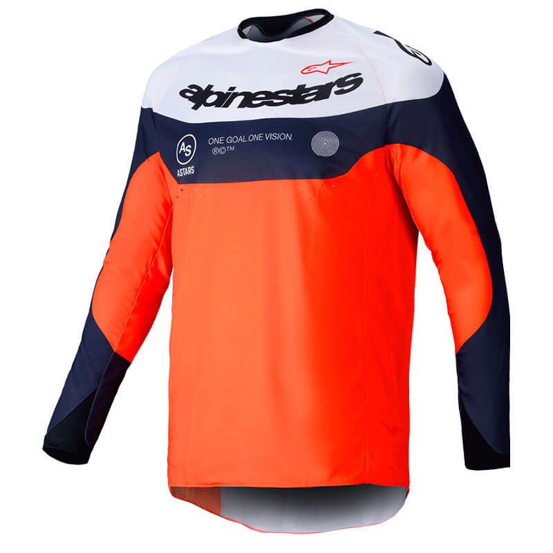 maillot alpinestars enduro pro dura orange bleu 2025 trial