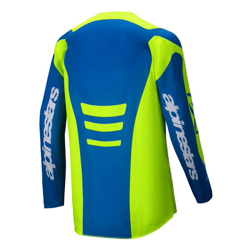 maillot alpinestars fluid haul jaune fluo bleu 2025 cross