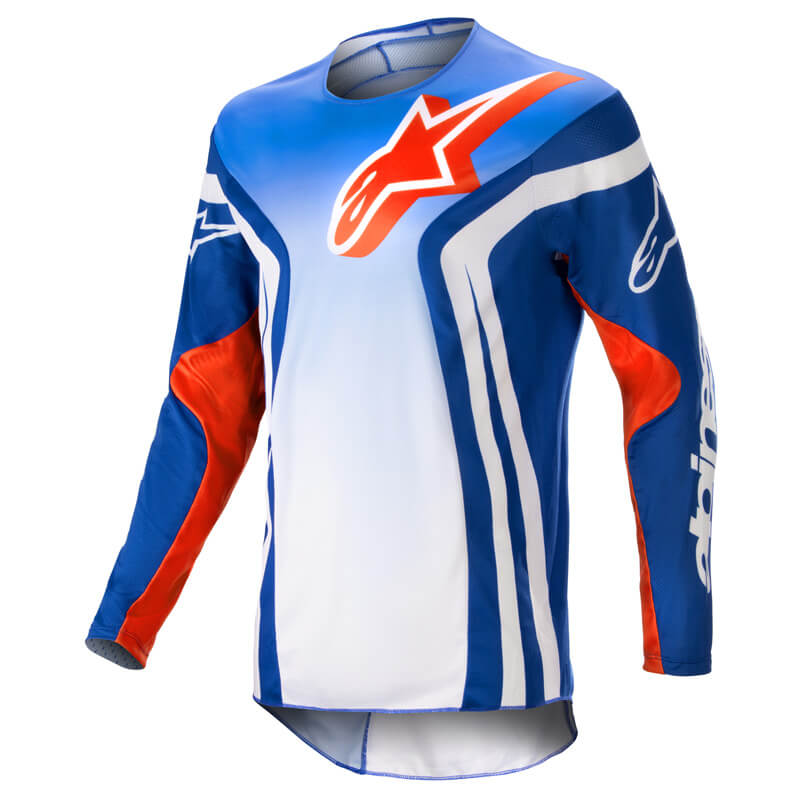 maillot alpinestars racer semi bleu orange 2023