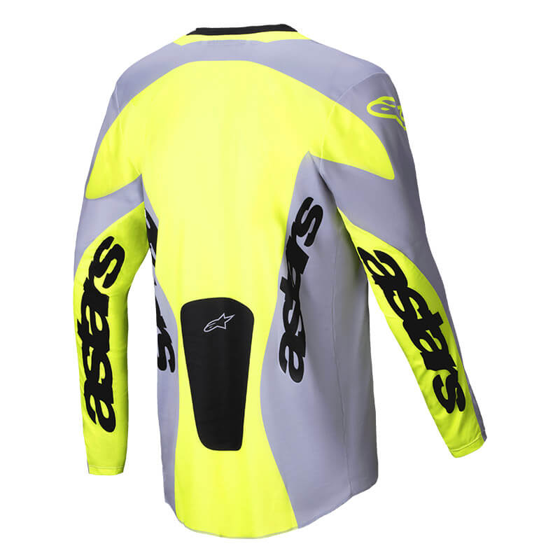 maillot alpinestars racer veil gris jaune fluo 2025 cross