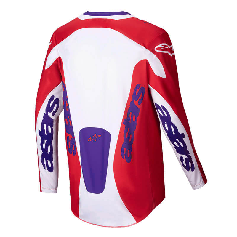 maillot alpinestars racer veil rouge blanc violet 2025 cross mx