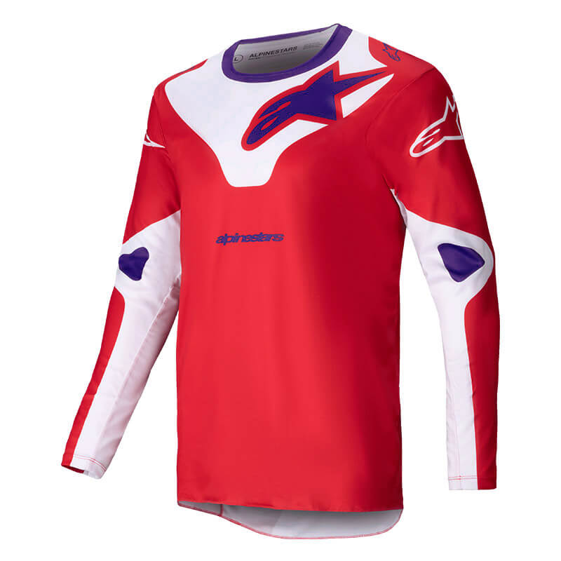 maillot alpinestars racer veil rouge blanc violet 2025 mx