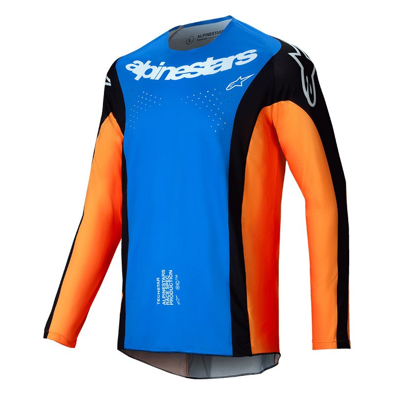 maillot alpinestars techstar melt bleu orange 2025 mx