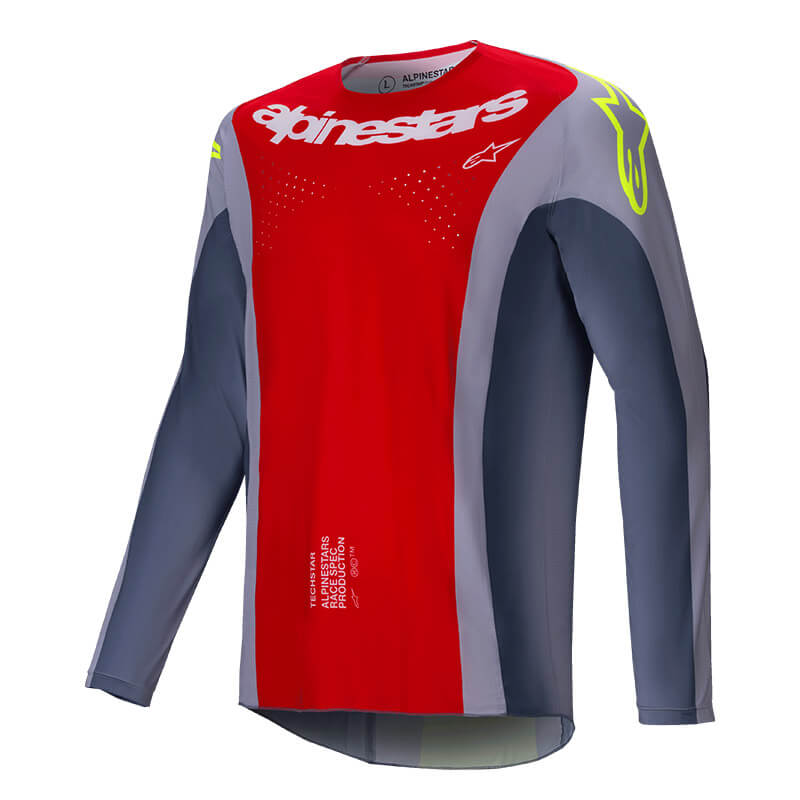 maillot alpinestars techstar melt rouge gris 2025