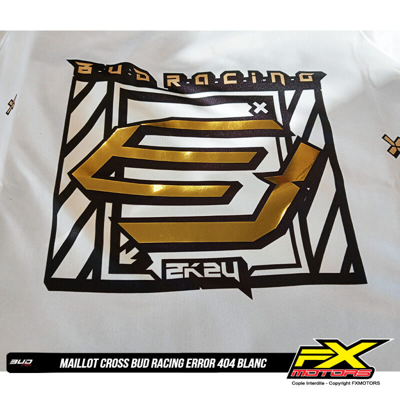 maillot bud racing error 404 blanc 2025 fxmotors