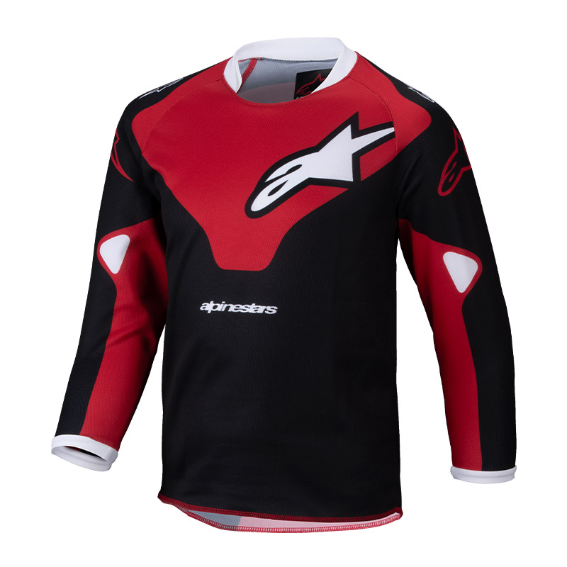 maillot cross alpinestars racer veil kid noir rouge 2025