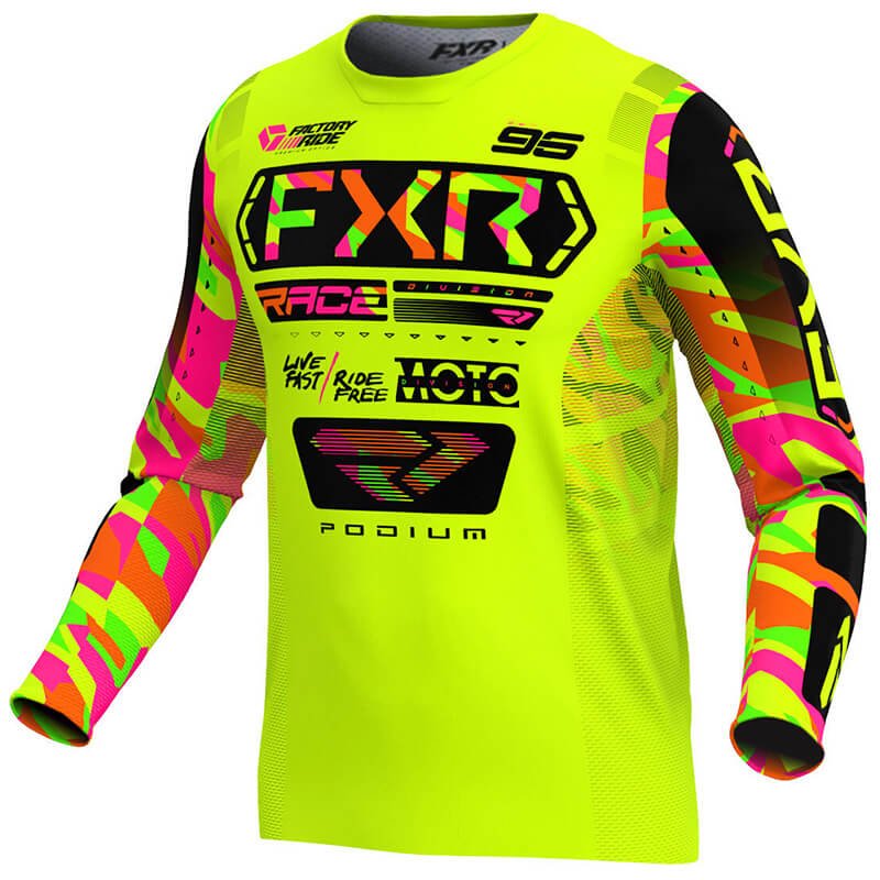 maillot cross fxr podium sherbet camo jaune 2025 mx