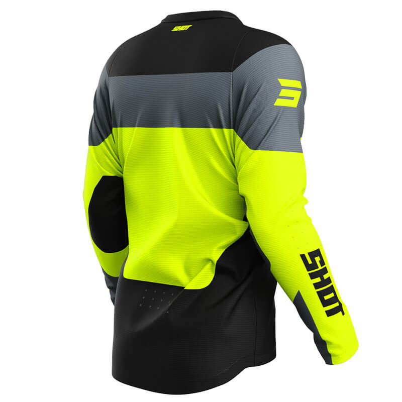 maillot enfant shot draw league jaune fluo 2025 cross mx