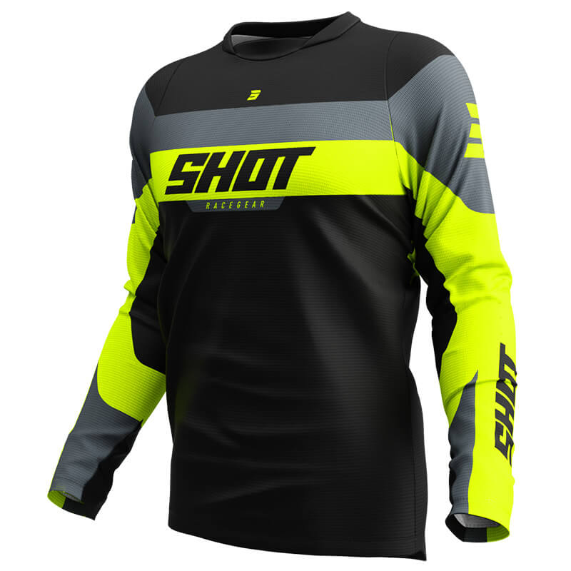 maillot enfant shot draw league jaune fluo 2025 mx