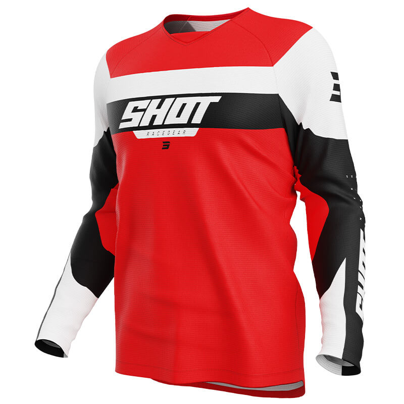 maillot enfant shot draw league rouge 2025 mx