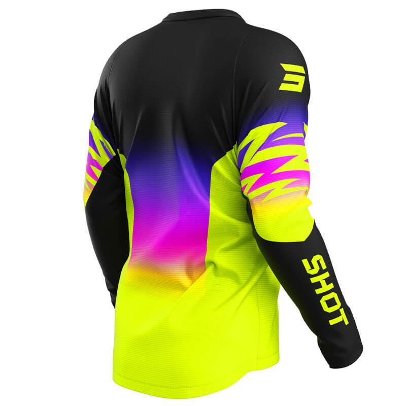 maillot enfant shot draw x trem jaune fluo 2025 cross mx