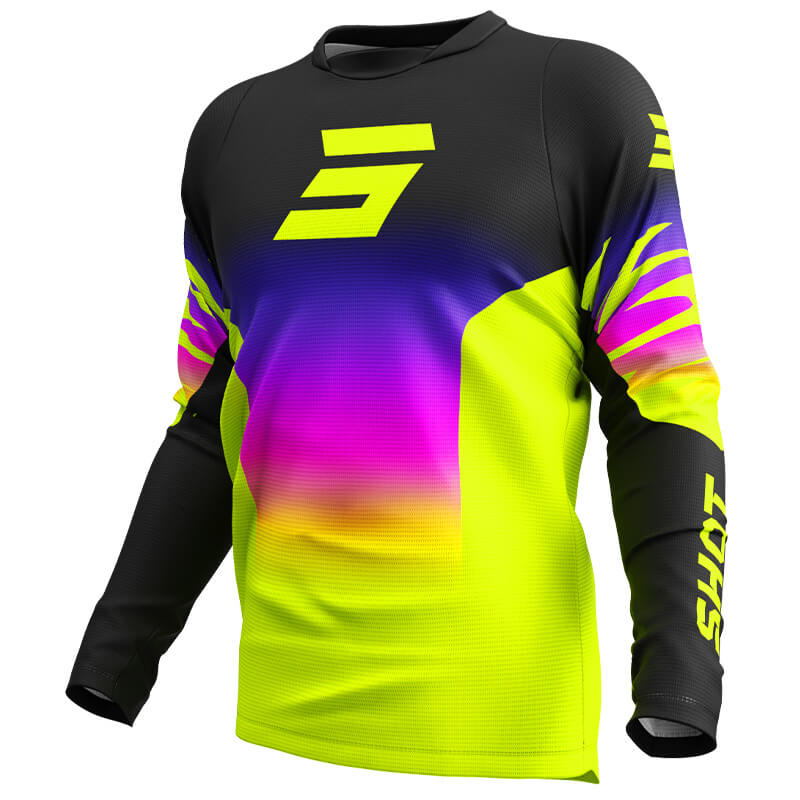 maillot enfant shot draw x trem jaune fluo 2025 mx