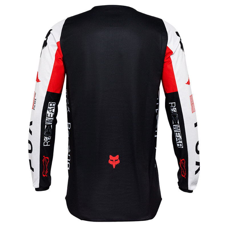 maillot fox racing 180 race noir rouge 2025 cross mx