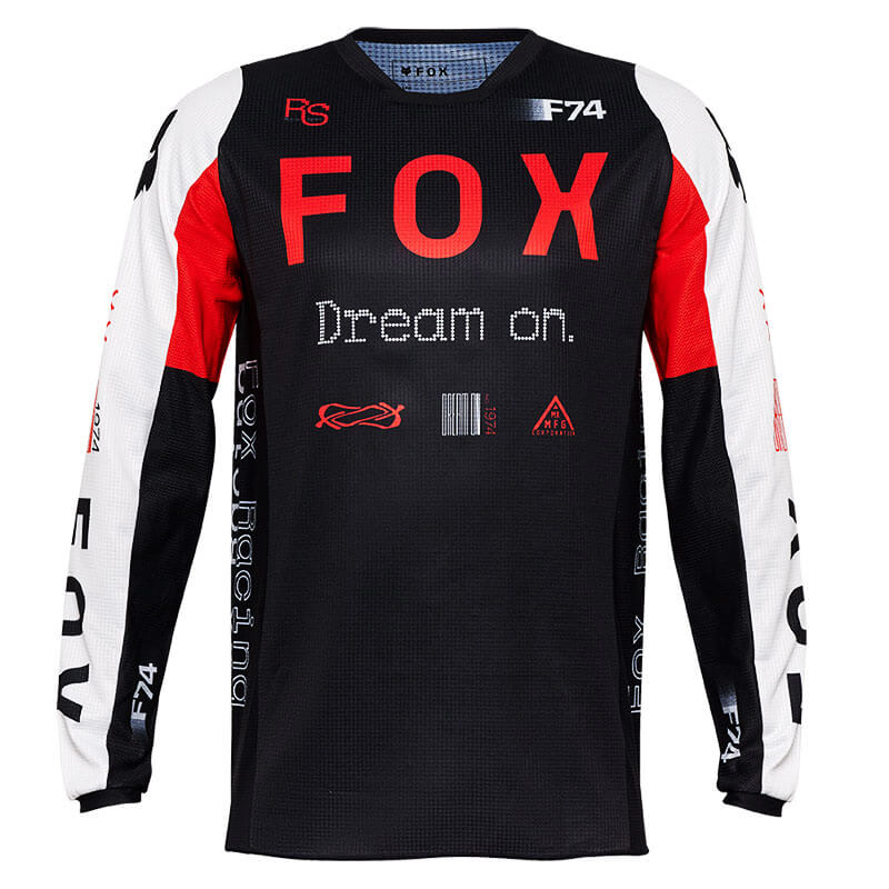 maillot fox racing 180 race noir rouge 2025 mx