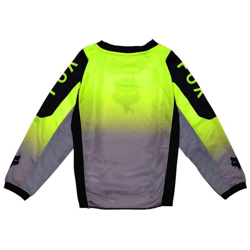 maillot kid fox racing 180 lean jaune fluo 2025 cross mx