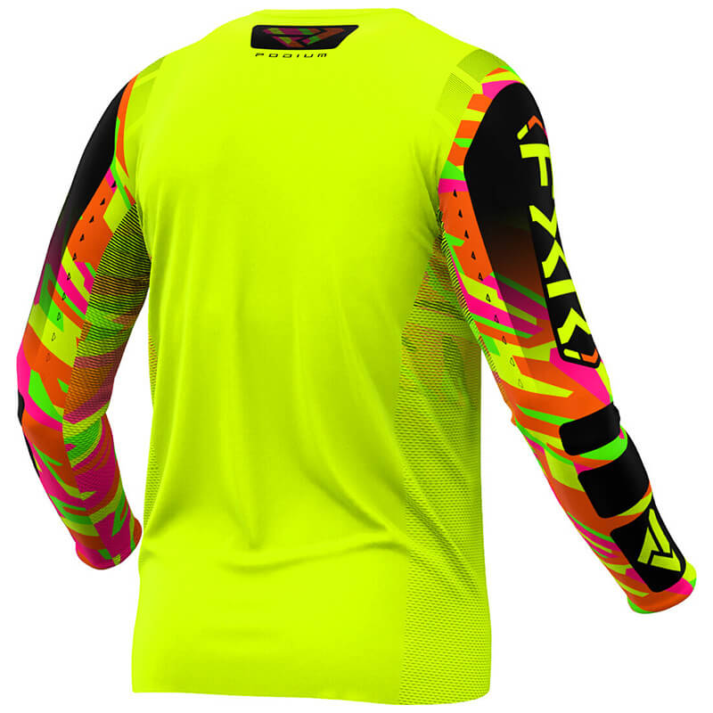 maillot motocross fxr podium sherbet camo jaune 2025 mx