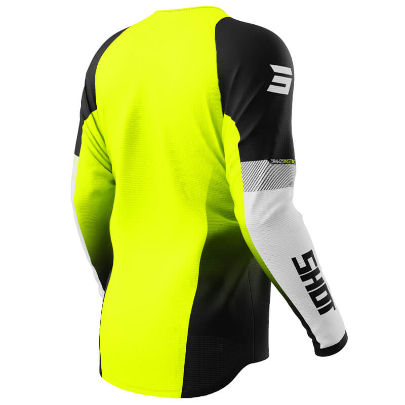 maillot shot draw instinct jaune fluo 2025 cross mx