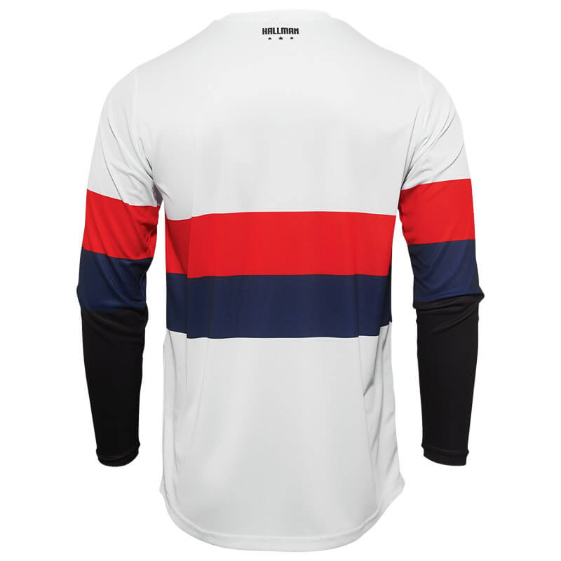 maillot thor hallman differ draft 2025 bleu blanc rouge mx