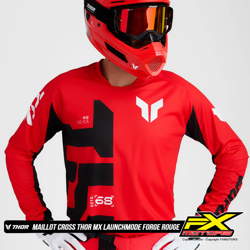 maillot thor launchmode forge rouge 2025 motocross mx