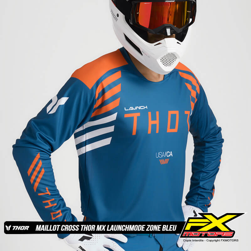 maillot thor launchmode zone bleu 2025 cross mx