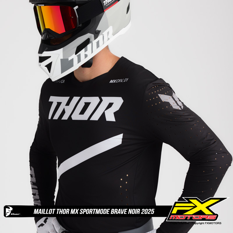 maillot thor mx sportmode brave noir 2025 mx