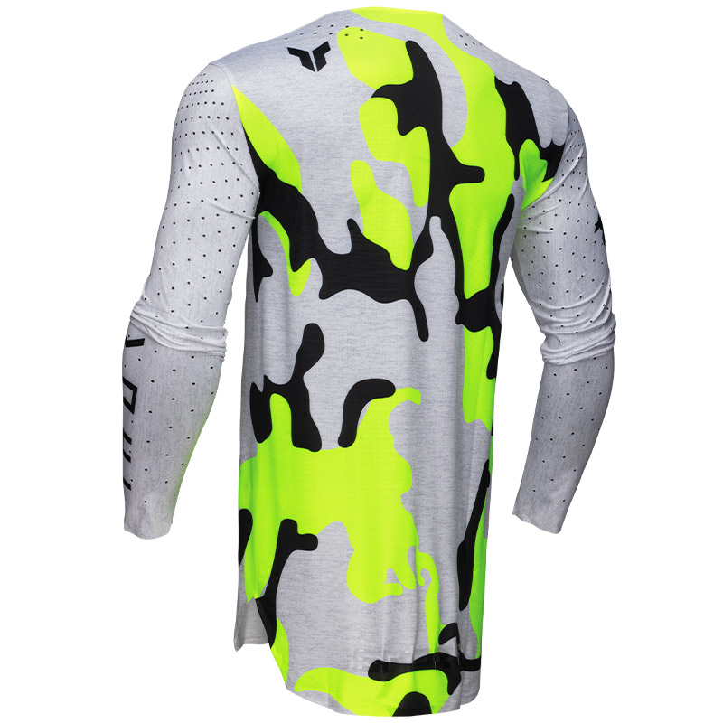 maillot thor mx sportmode riot blanc jaune fluo 2025 cross