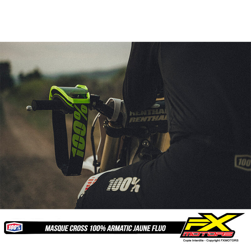 masque 100 percent armatic jaune fluo 2024 motocross