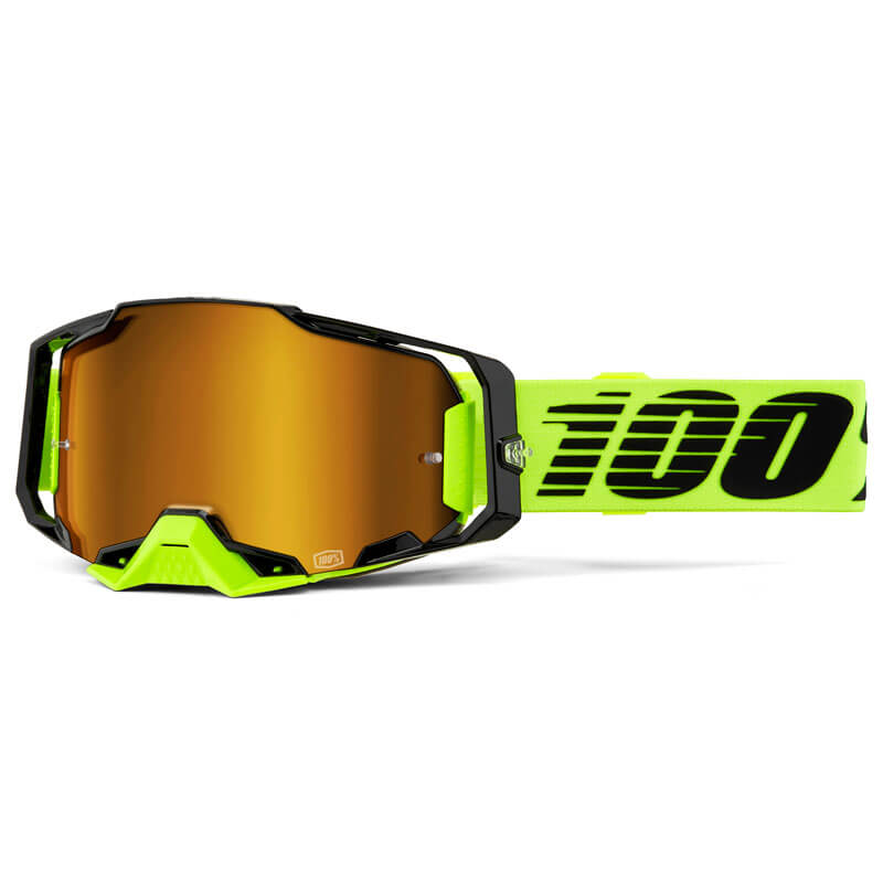 masque 100 percent armega jaune fluo miroir