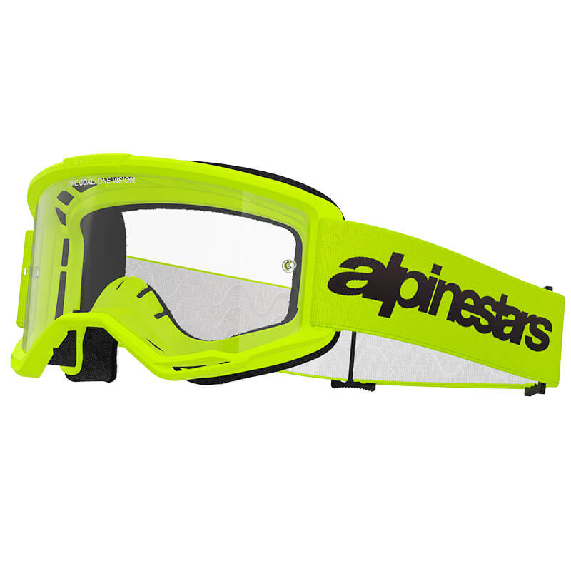 masque alpinestars vision 3 wordmark jaune fluo clair 2025