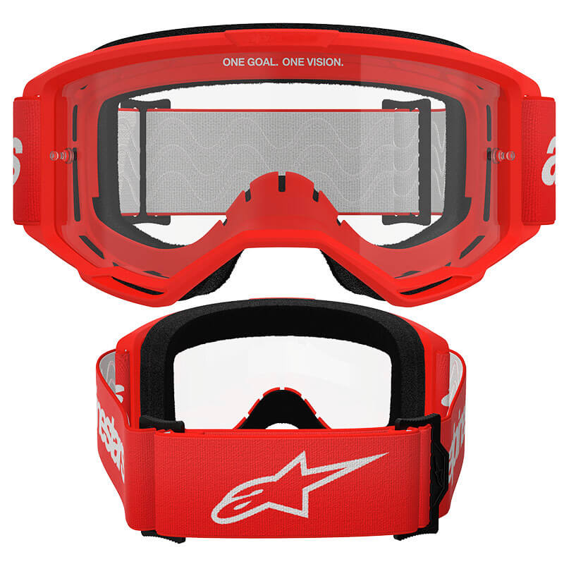 masque alpinestars vision 3 wordmark rouge clair 2025 cross