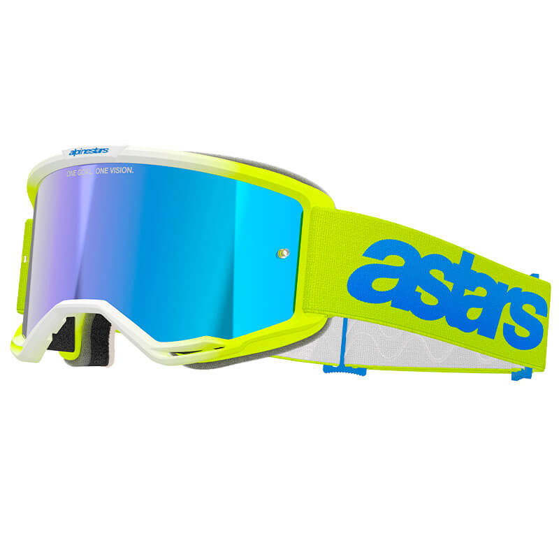 masque alpinestars vision 5 blaze jaune fluo bleu mirror 2025