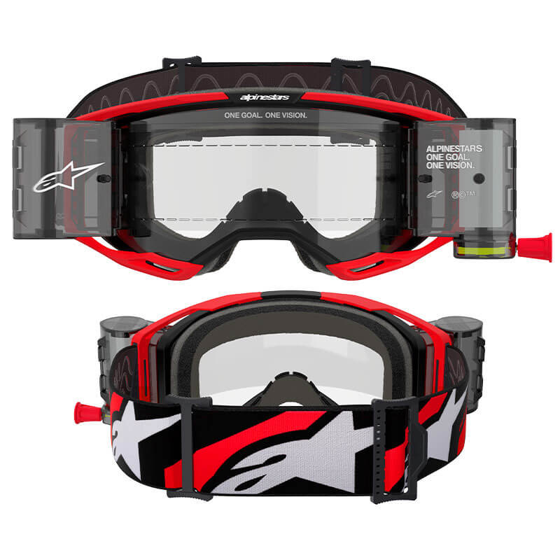 masque alpinestars vision 8 luar rolloff rouge noir 2025 cross