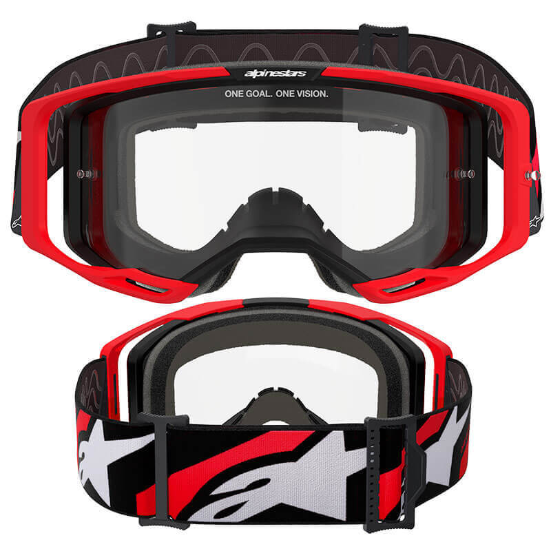 masque alpinestars vision 8 luar rouge noir clair 2025 motocross