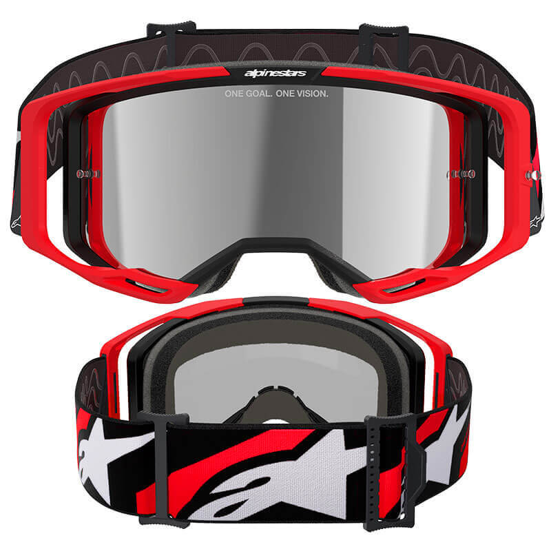 masque alpinestars vision 8 luar rouge noir mirror 2025 motocross