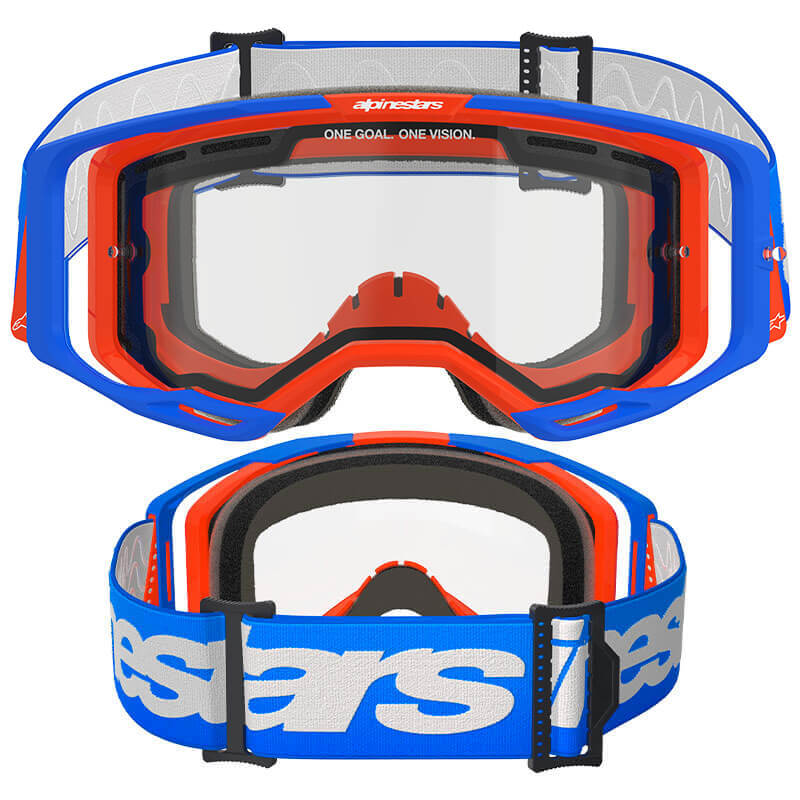 masque alpinestars vision 8 wordmark bleu enduro 2025 double