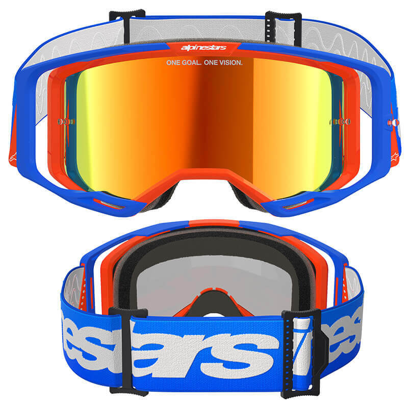 masque alpinestars vision 8 wordmark bleu mirror 2025 cross