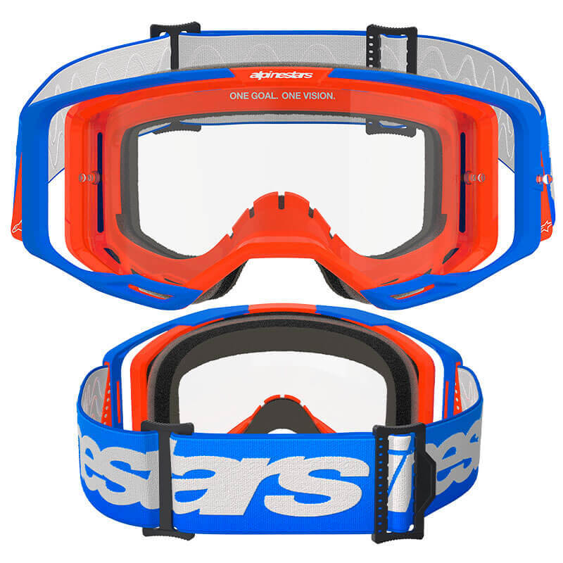 masque alpinestars vision 8 wordmark bleu orange clair 2025 cross