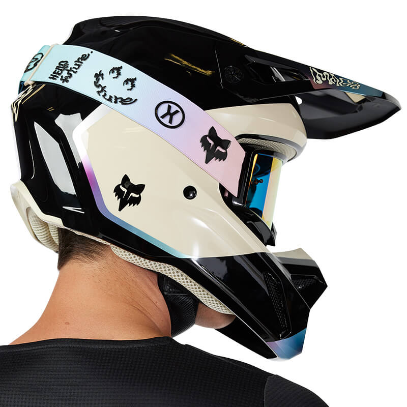 masque fox racing main hello future bleu clair 2025 miroir